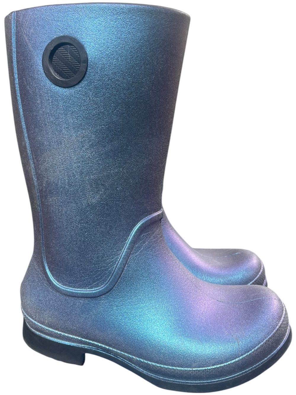 CROCS Wellies Kids Iridescent Purple-Blue Rain Boots Size 12 C